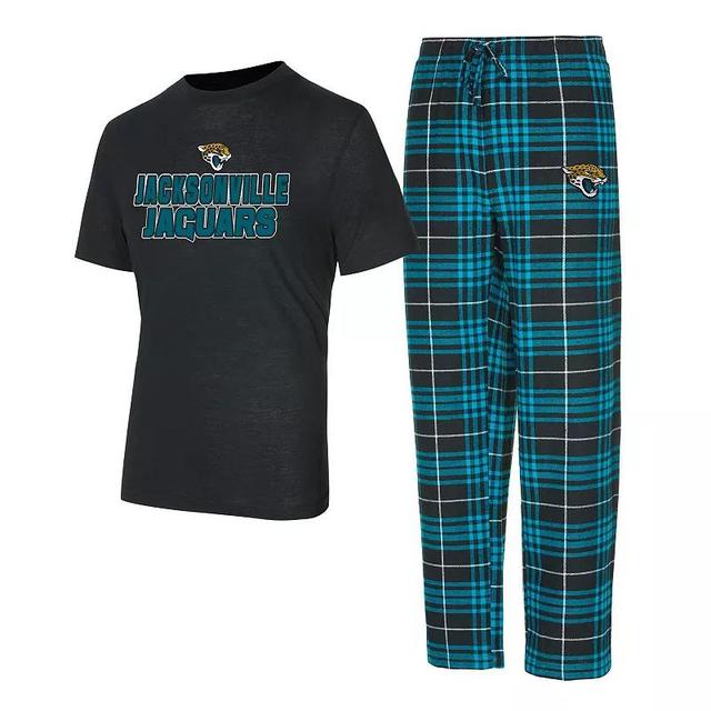 Mens Concepts Sport /Teal Jacksonville Jaguars Vector T-Shirt & Flannel Pants Sleep Set Product Image