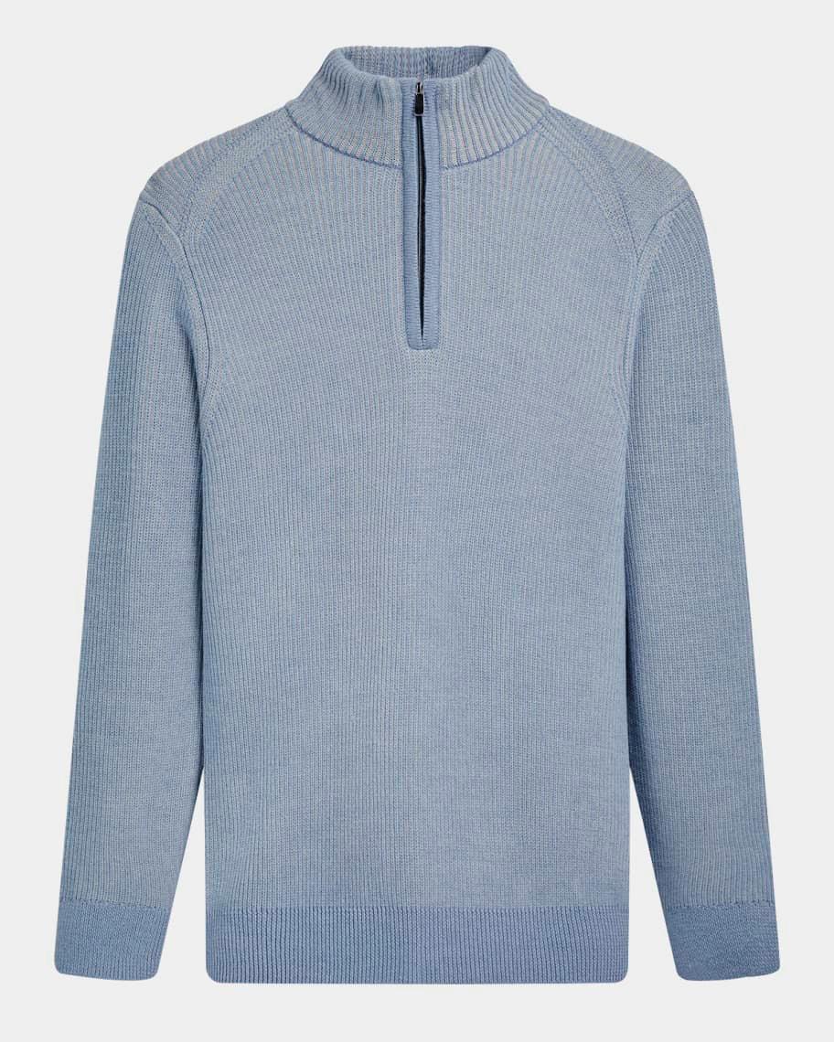 Men's Quarter-Zip Ribbed Sweater Product Image