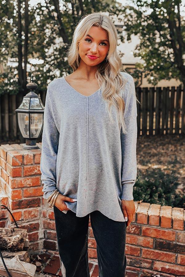 Fall Latte Shift Sweater in Grey Product Image