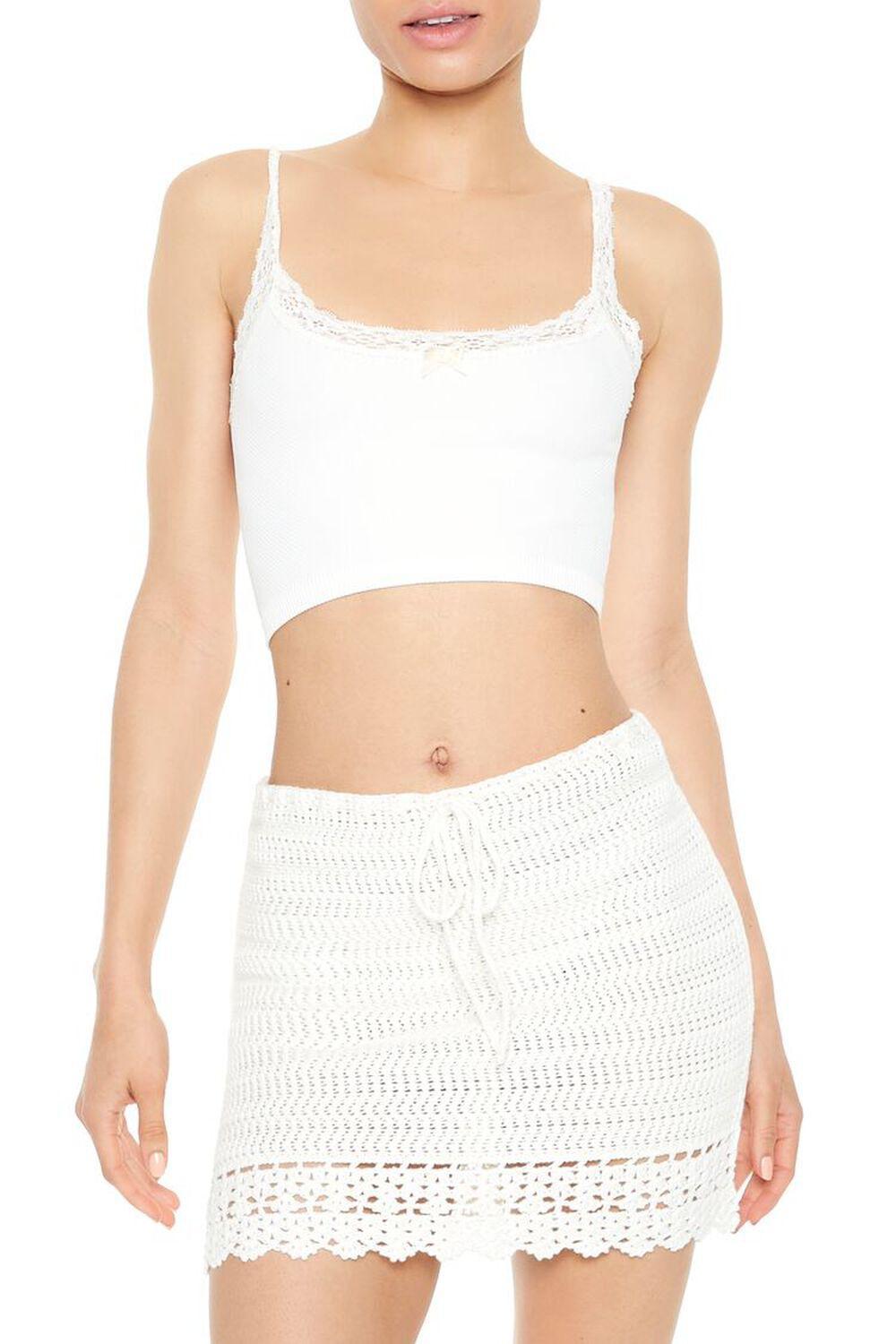 Scalloped Crochet Mini Skirt | Forever 21 Product Image