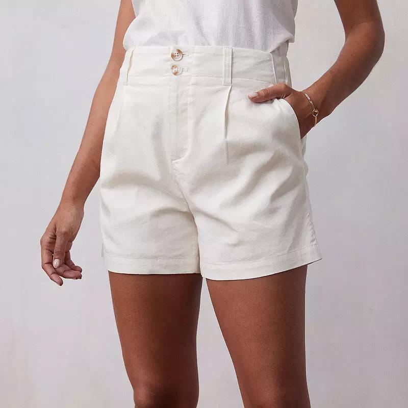 Womens LC Lauren Conrad High Rise Pleated Front Shorts Product Image