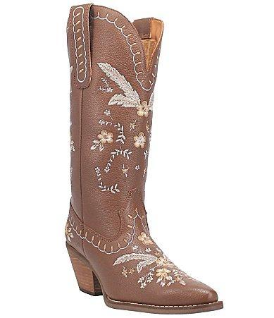 Dingo Full Bloom Floral Embroidered Leather Western Tall Boots Product Image