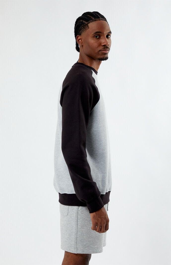 Vans Men's Raglan Crew Neck Sweatshirt in Black/Gray - Product Image