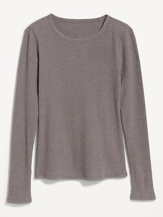 Plush-Knit Long-Sleeve T-Shirt Product Image