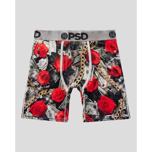 PSD Mens Money Roses Print Boxer Briefs 2pk - GoldRed Product Image