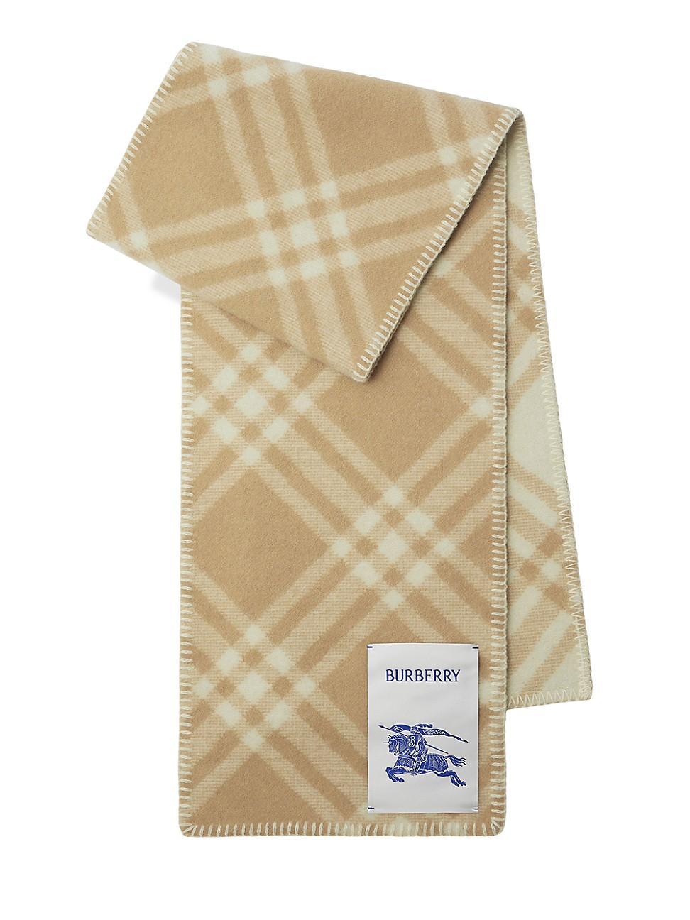 Womens Check Wool Scarf product image