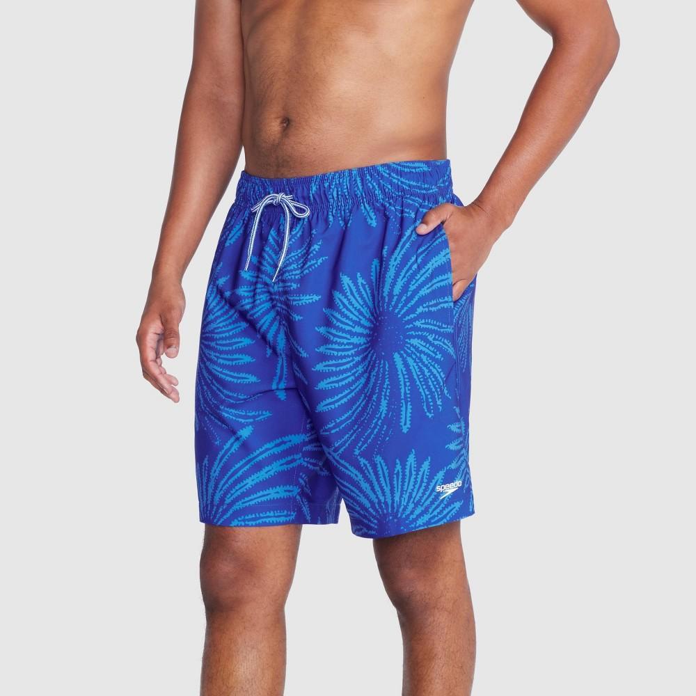 Speedo Mens 5.5 Floral Print Swim Shorts - Blue L Product Image