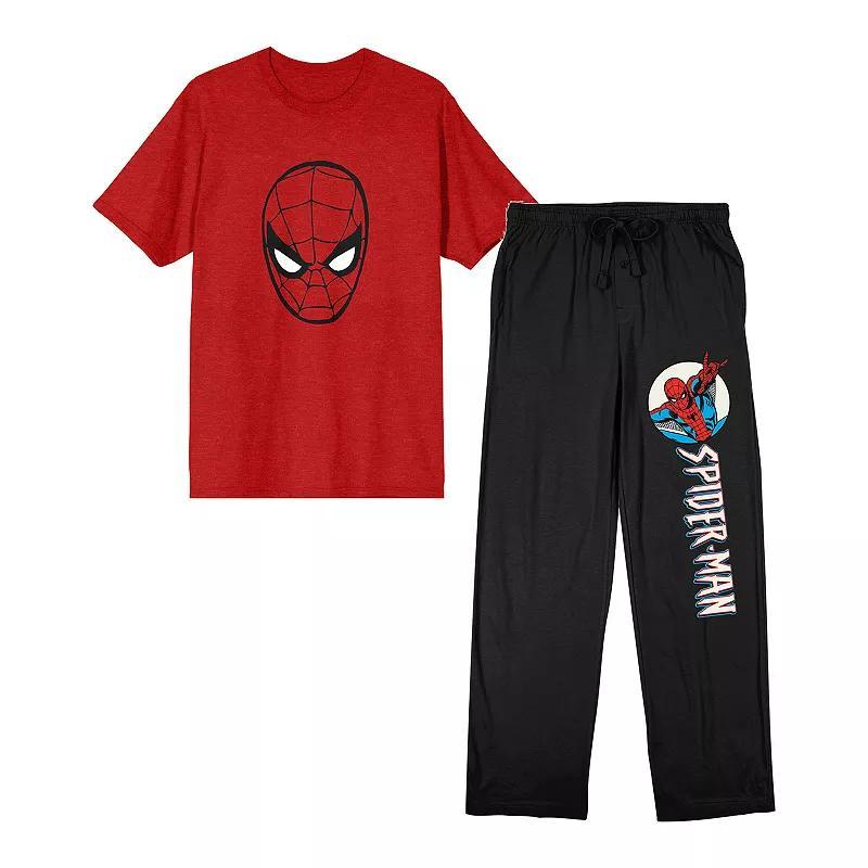 Mens Spider-Man Classic Pajama Top & Pajama Bottom Set Product Image