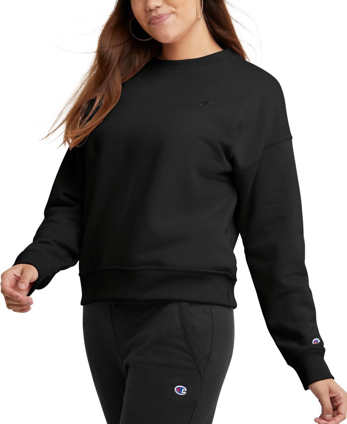 Womens Champion Powerblend Crewneck Sweatshirt, C Logo Product Image