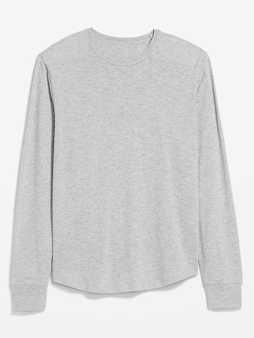 Curved-Hem Slub-Knit T-Shirt Product Image