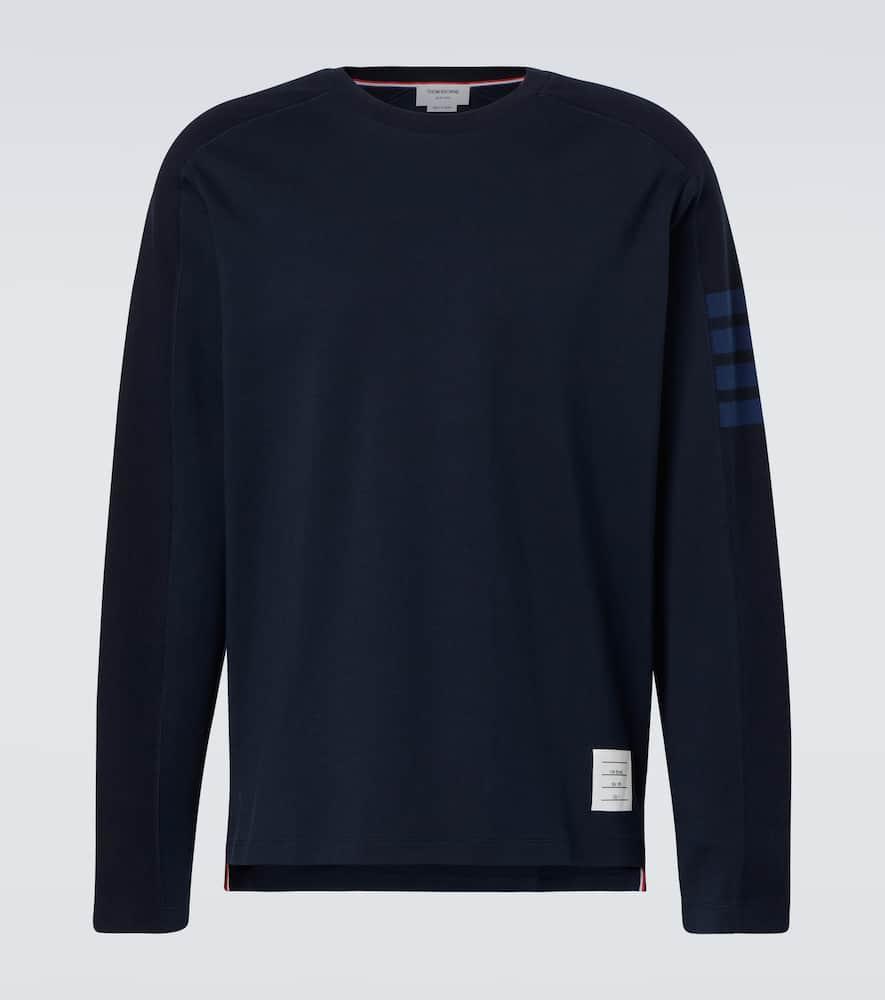 THOM BROWNE 4-bar Cotton Jersey T-shirt In 415 Navy Product Image