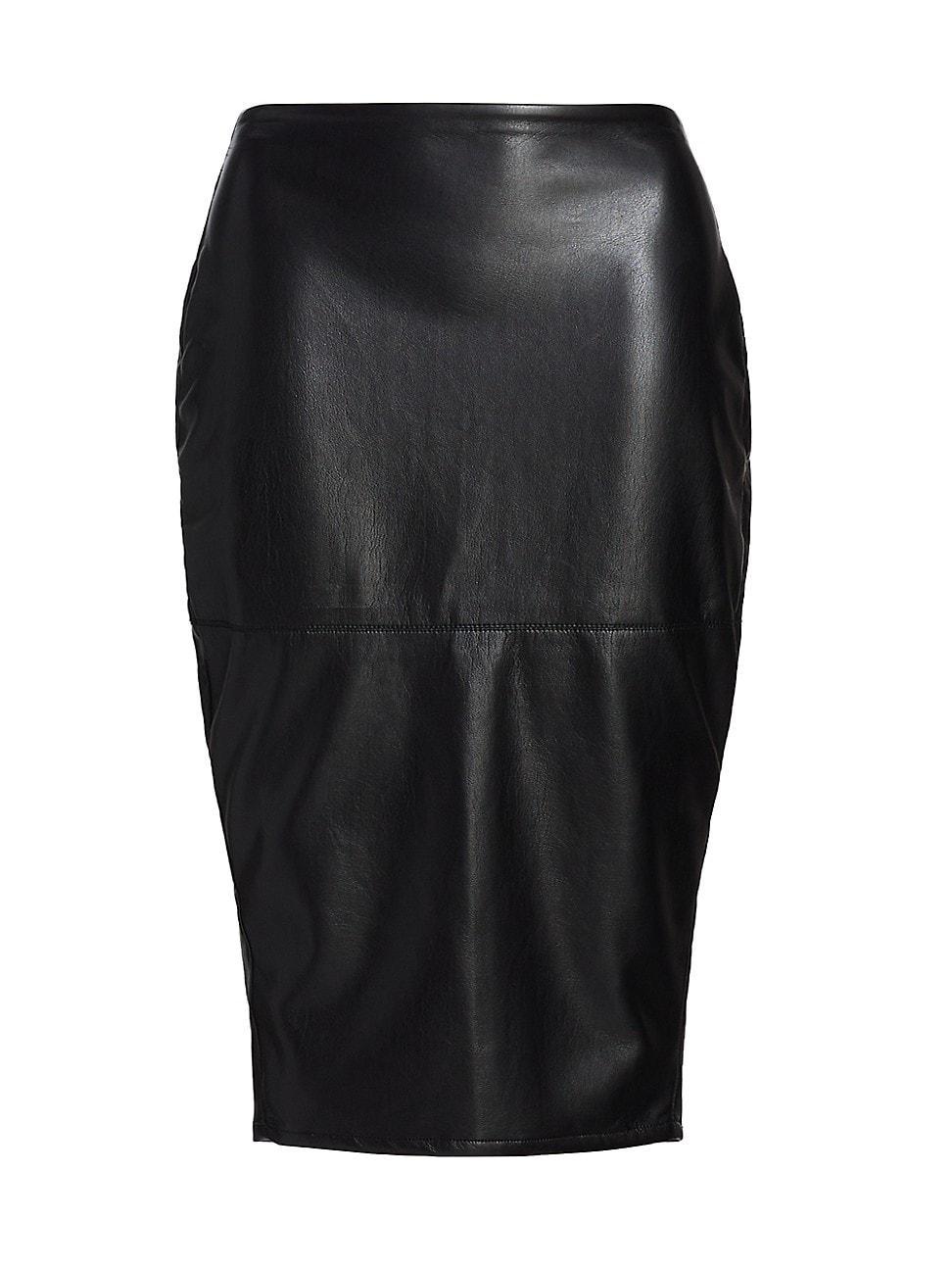 Womens Better Than Leather Faux-Leather Midi-Skirt Product Image