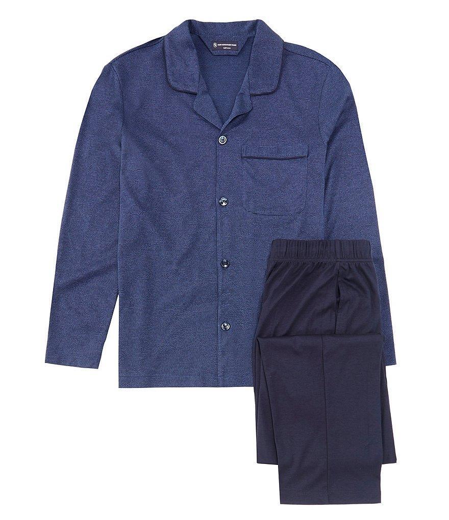 Hart Schaffner Marx Long Sleeve Solid Knit Sleep Shirt & Matching Sleep Pant 2-Piece Pajama Set Product Image