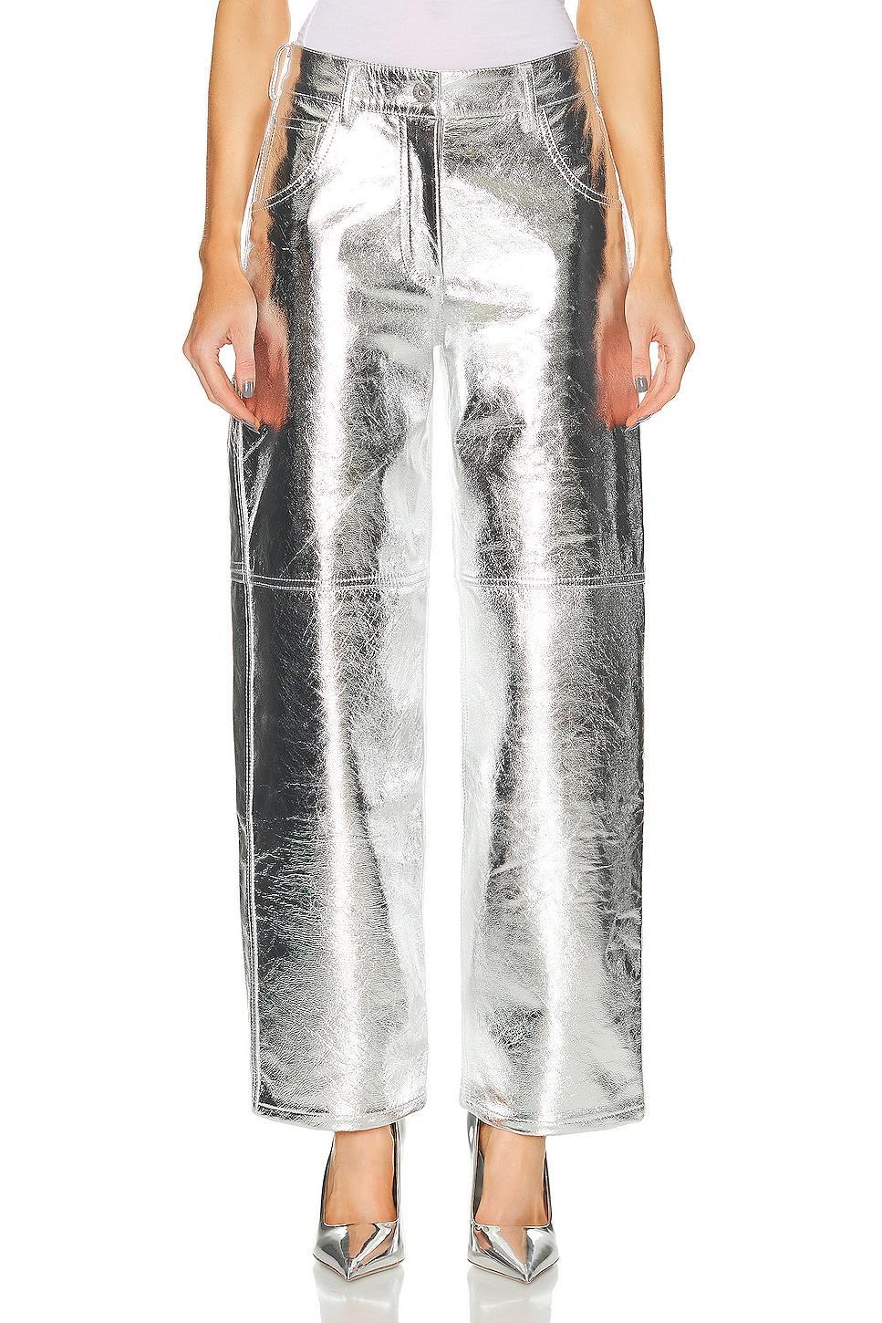 Interior The Sterling Pant in Metallic Silver Product Image