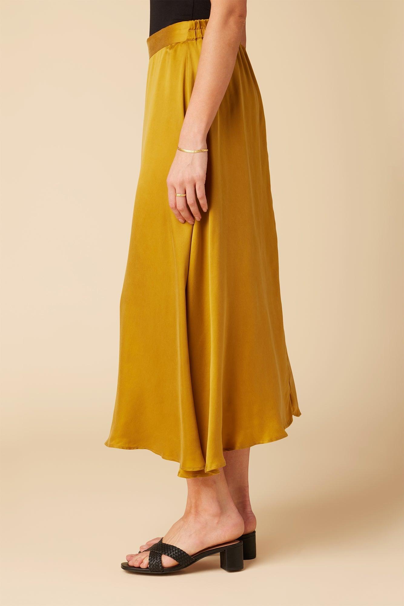 Blaze Cottonseed Cupro Skirt - Gold - ReAmour Product Image