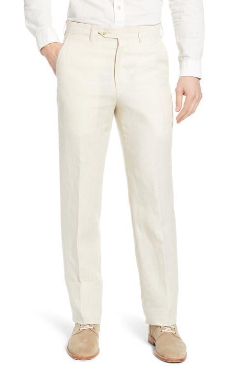 Berle Mens Flat Front Linen Dress Pants Product Image