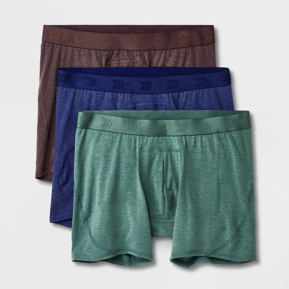 Mens All Day Active Boxer Briefs 3pk - All In Motion /Blue/Brown Product Image