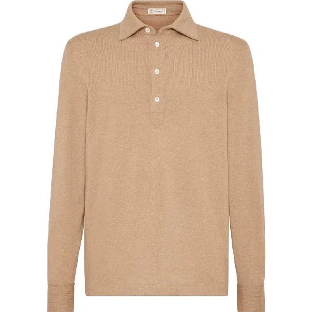 BRUNELLO CUCINELLI Cashmere Knit Polo In Neutrals Product Image