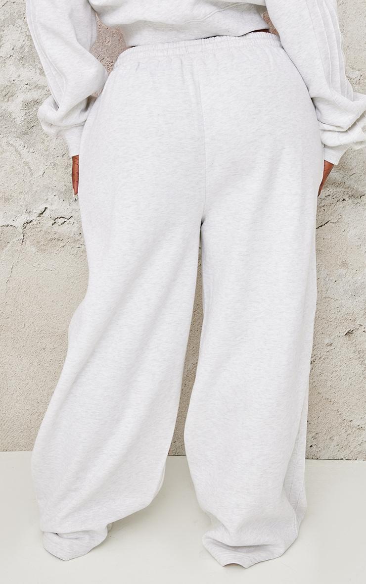 Plus Grey Marl Seam Detail Wide Leg Sweatpants Product Image