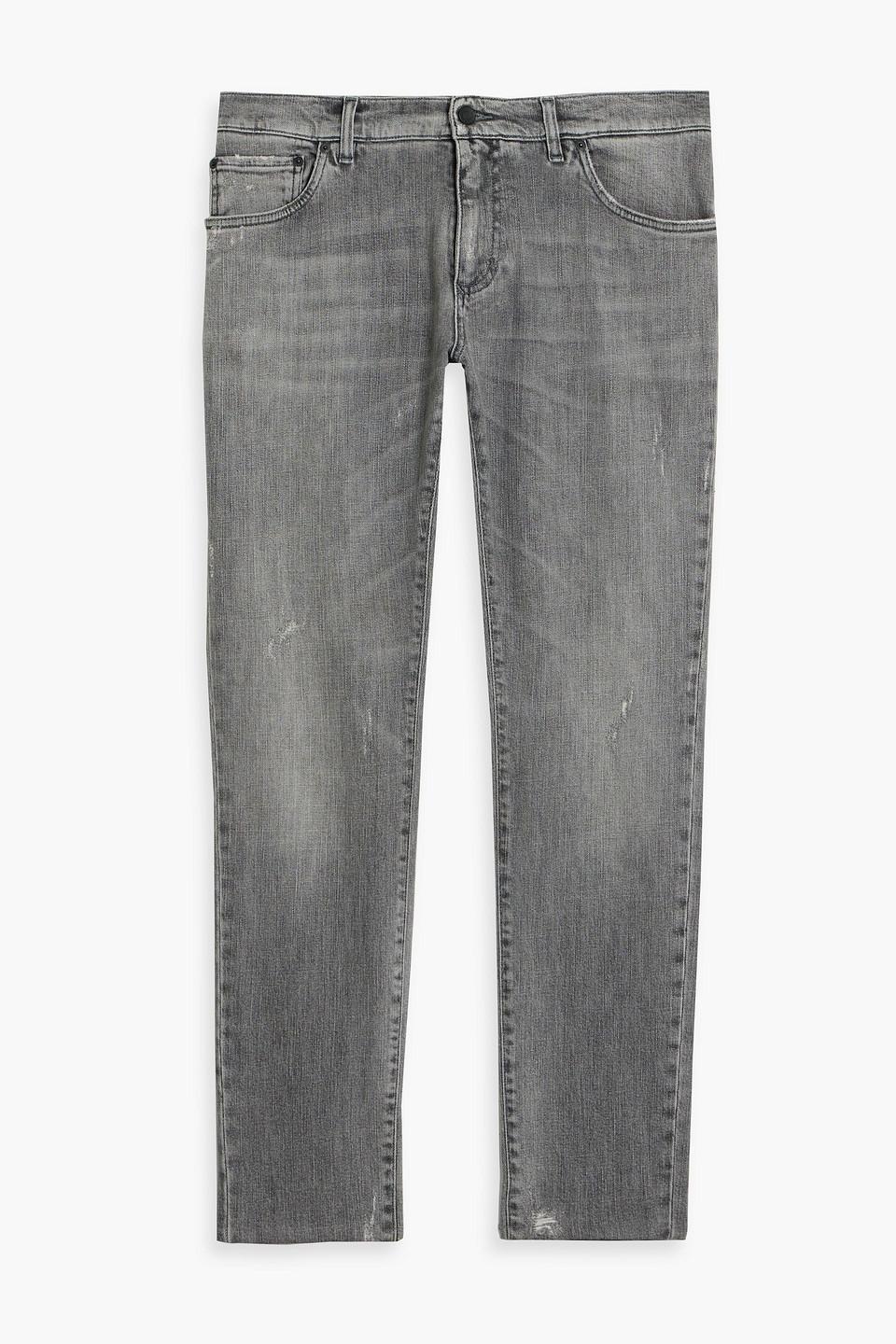 Distressed Denim Jeans In Gray Product Image