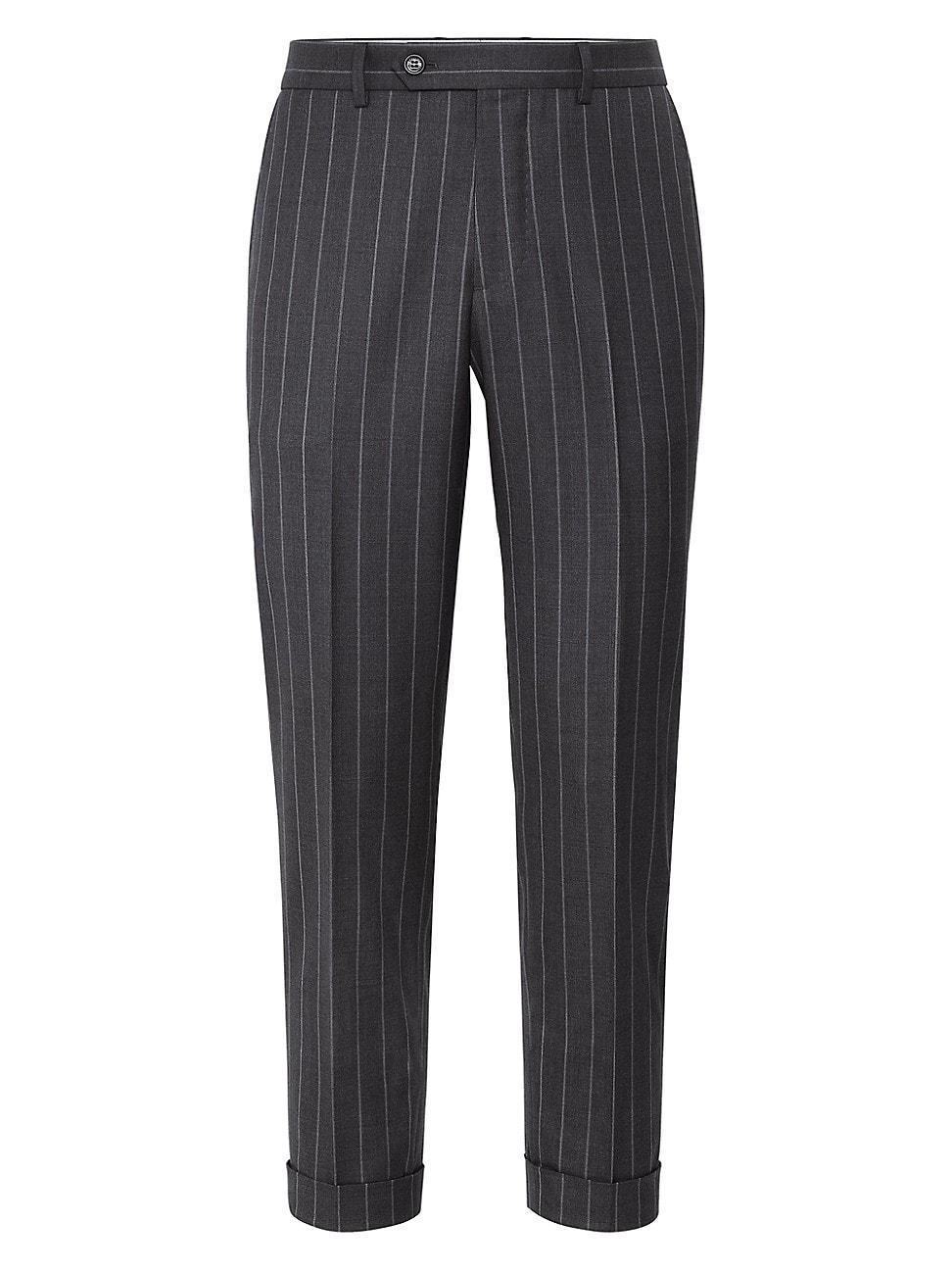 Mens Super 150s Virgin Wool Wide Formal Fit Trousers Product Image