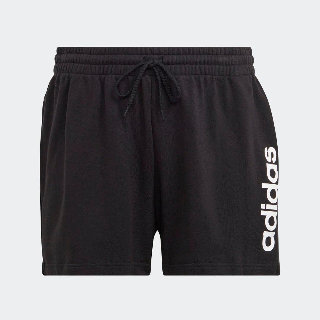 adidas Essentials Linear French Terry Shorts (Plus Size) Black 3X Womens Product Image