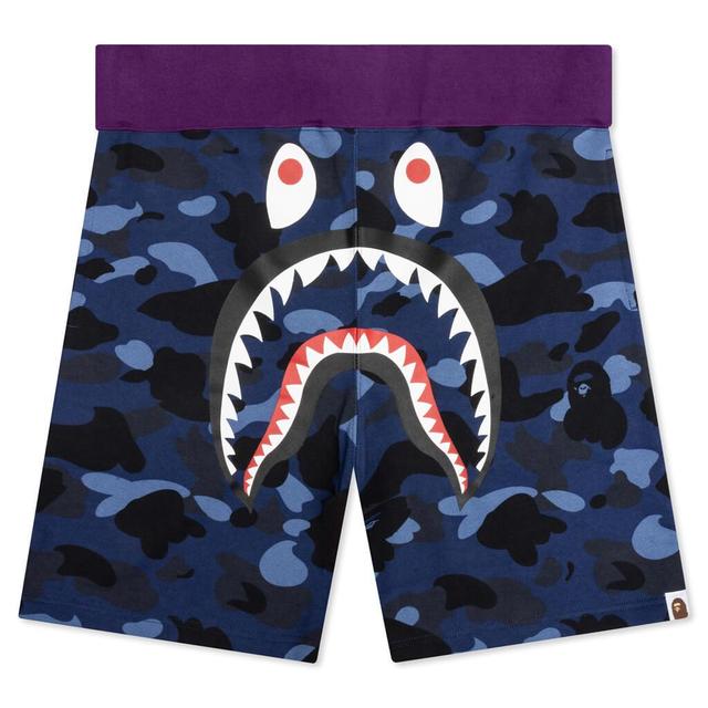 Crazy Camo Shark Sweat Shorts - Navy Male Product Image