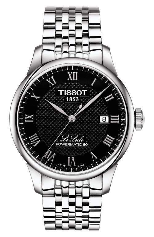 Tissot Mens Swiss T-Classic Le Locle Powermatic 80 Gray Stainless Steel Bracelet Watch 39.3mm Product Image