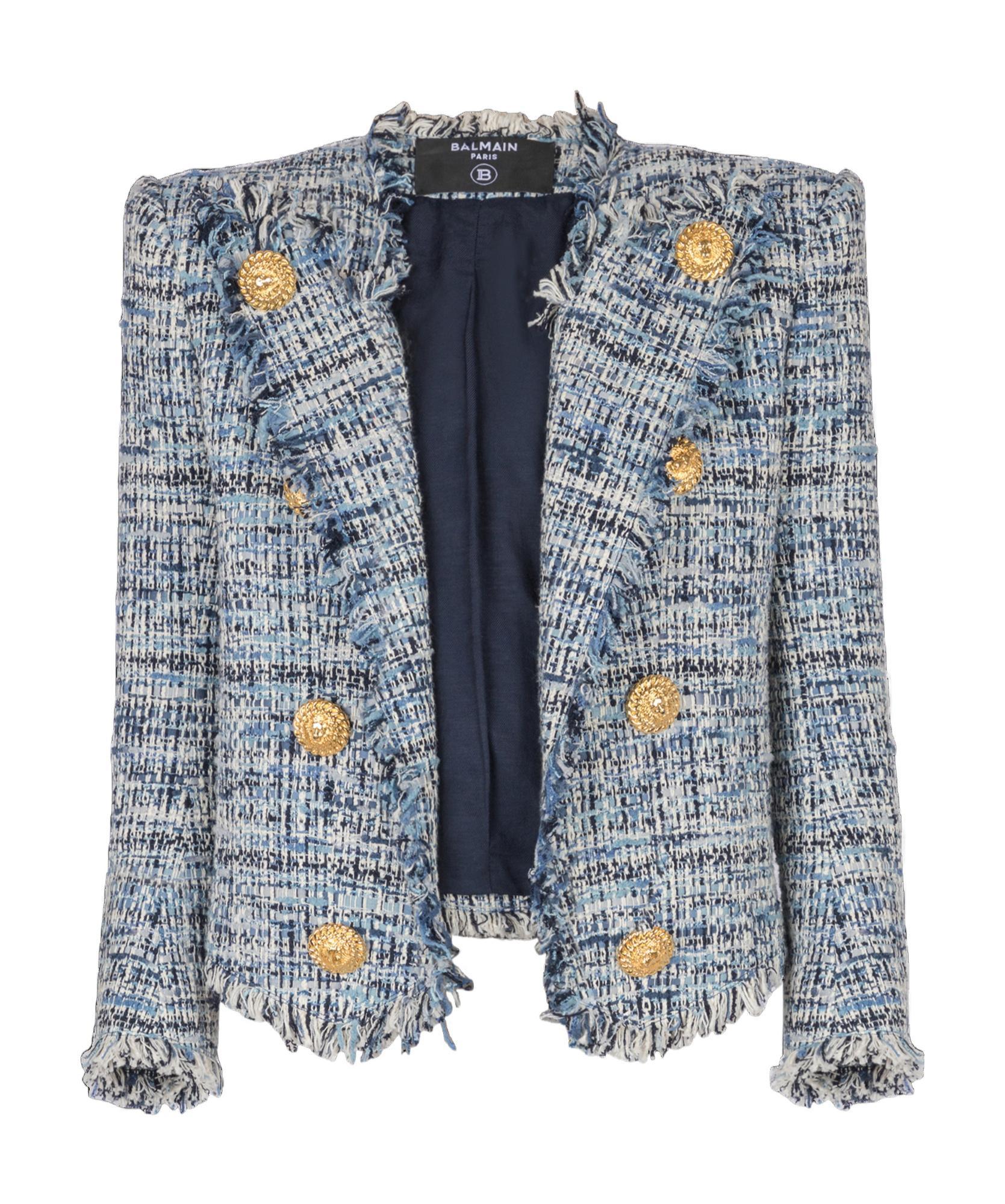 BALMAIN Edge-to-edge Jacket In Blue Product Image