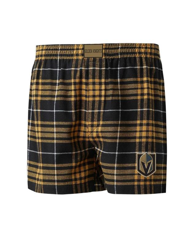 Mens Concepts Sport Black Vegas Golden Knights Concord Flannel Boxers - Black Product Image