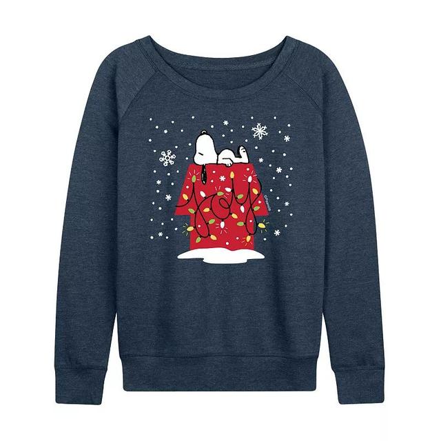 Womens Peanuts Snoopy Joy Slouchy Graphic Sweatshirt, Girls Grey Indigo Product Image