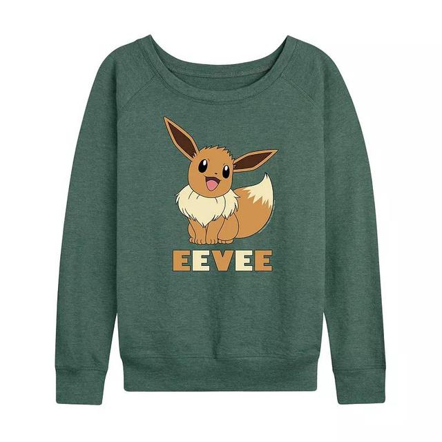 Womens Pokemon Eevee Slouchy Graphic Sweatshirt Grey Indigo Product Image