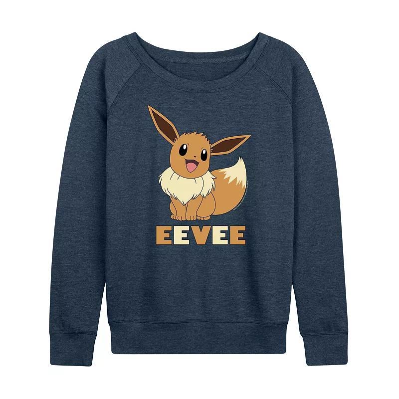 Womens Pokemon Eevee Slouchy Graphic Sweatshirt Grey Indigo Product Image