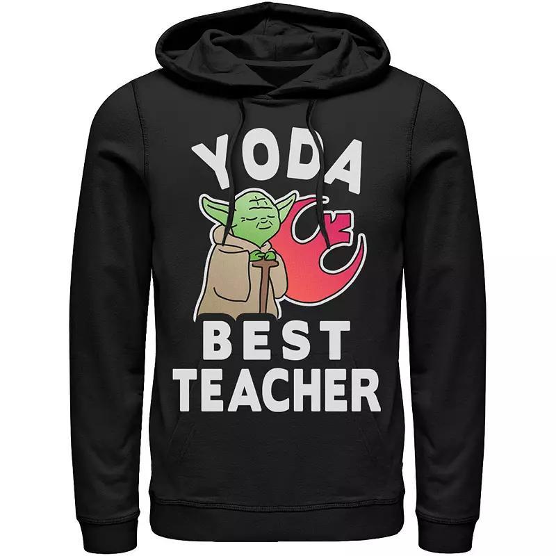 Mens Star Wars Yoda Best Teacher Rebel Logo Hoodie Product Image