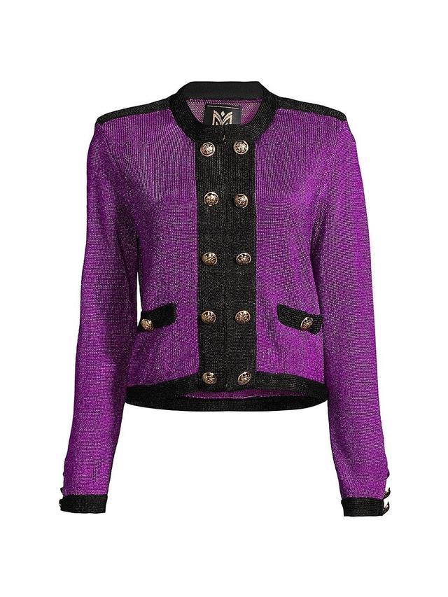 Womens Metallic Cardigan Sweater Product Image