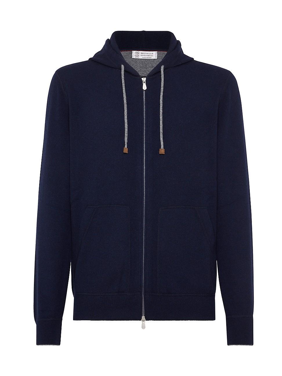 Mens Cashmere Sweatshirt Style Cardigan With Hood Product Image