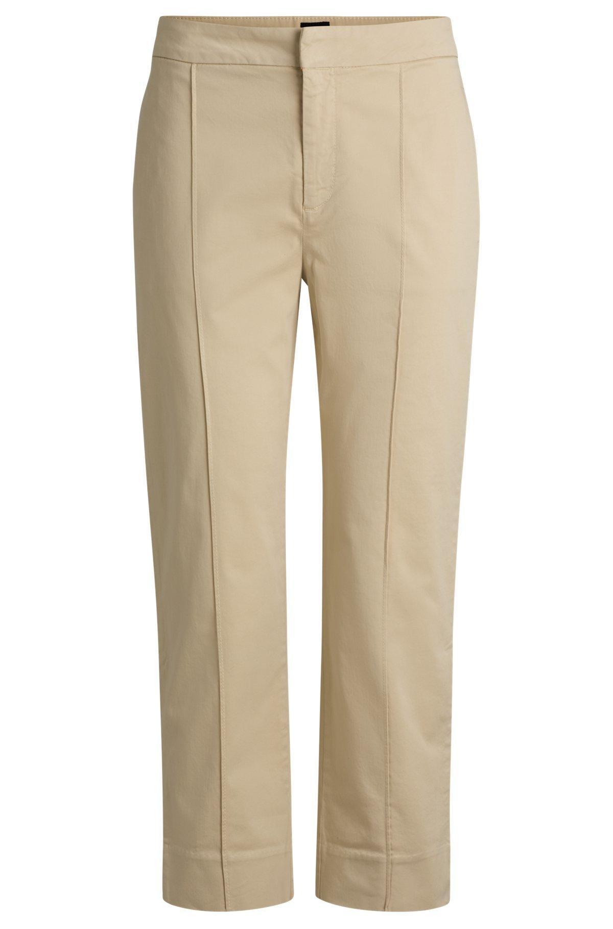 Tapered-fit chinos in stretch-cotton satin Product Image