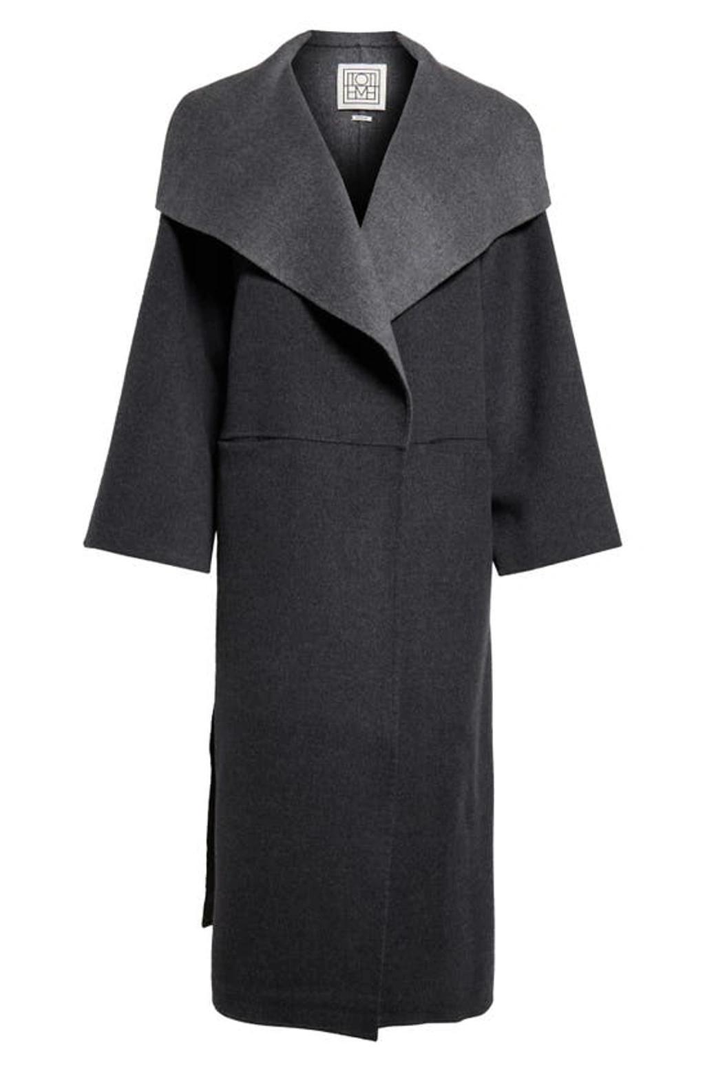 TOTÊME Signature Wool-cashmere Coat In Dark Grey Melange Product Image