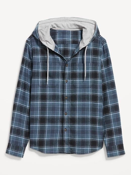 Hooded Flannel Shirt Product Image