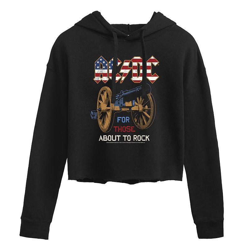 Juniors AC/DC About To Rock Cropped Graphic Hoodie, Girls Product Image