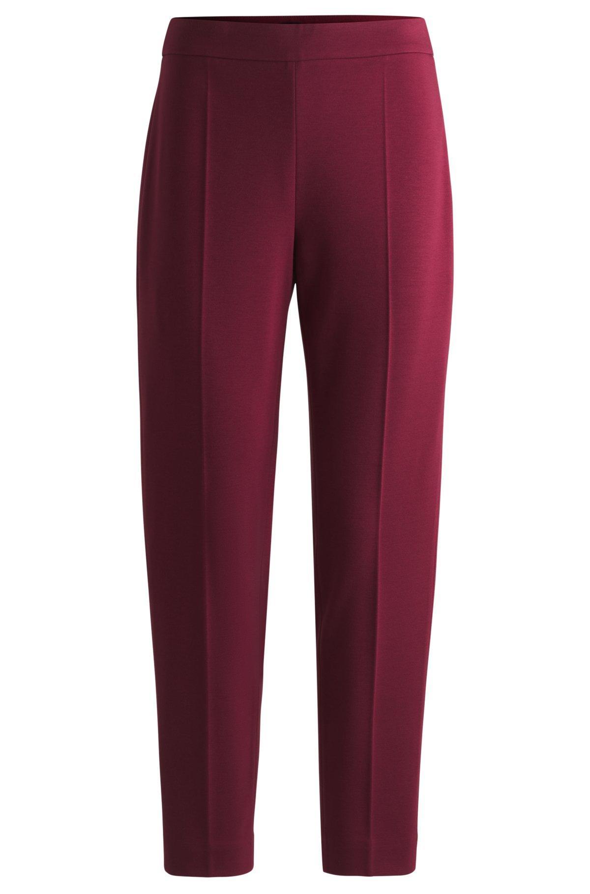 Regular-fit trousers in stretch fabric with tapered leg Product Image