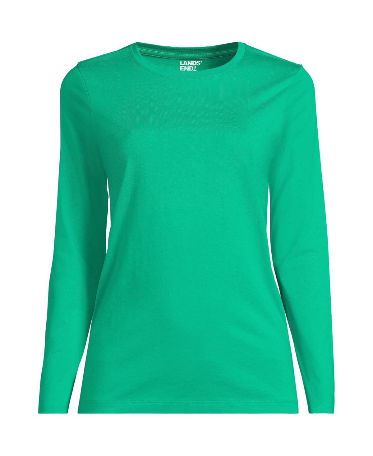 WomensLands End Relaxed-Fit Supima Cotton Crewneck Tee Red Product Image