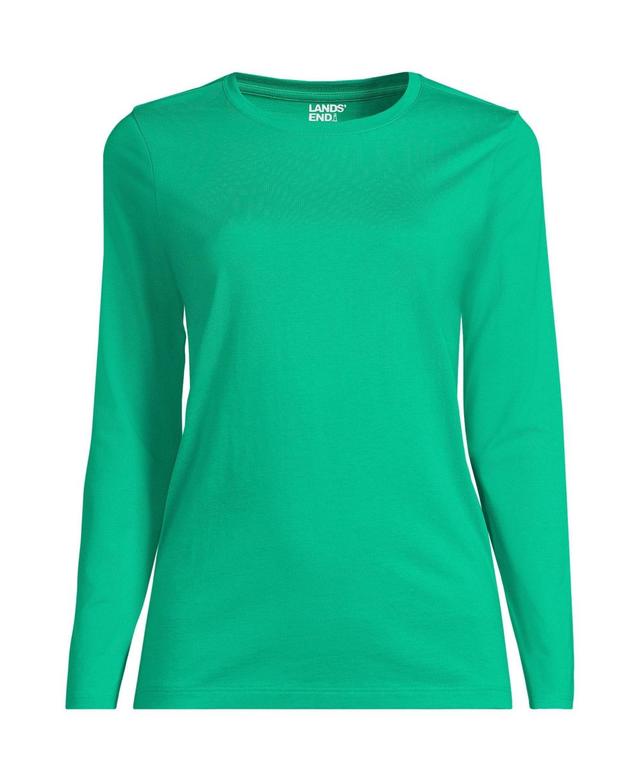 Womens Lands End Relaxed-Fit Supima Cotton Crewneck Tee Brt Blue Product Image