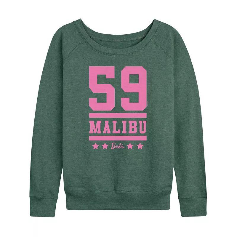 Womens Barbie 59 Malibu Graphic Lightweight French Terry Sweatshirt Grey Green Product Image