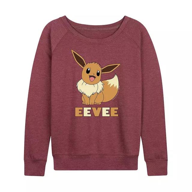 Plus Pokemon Eevee Graphic Pullover, Womens Grey Dark Red Product Image