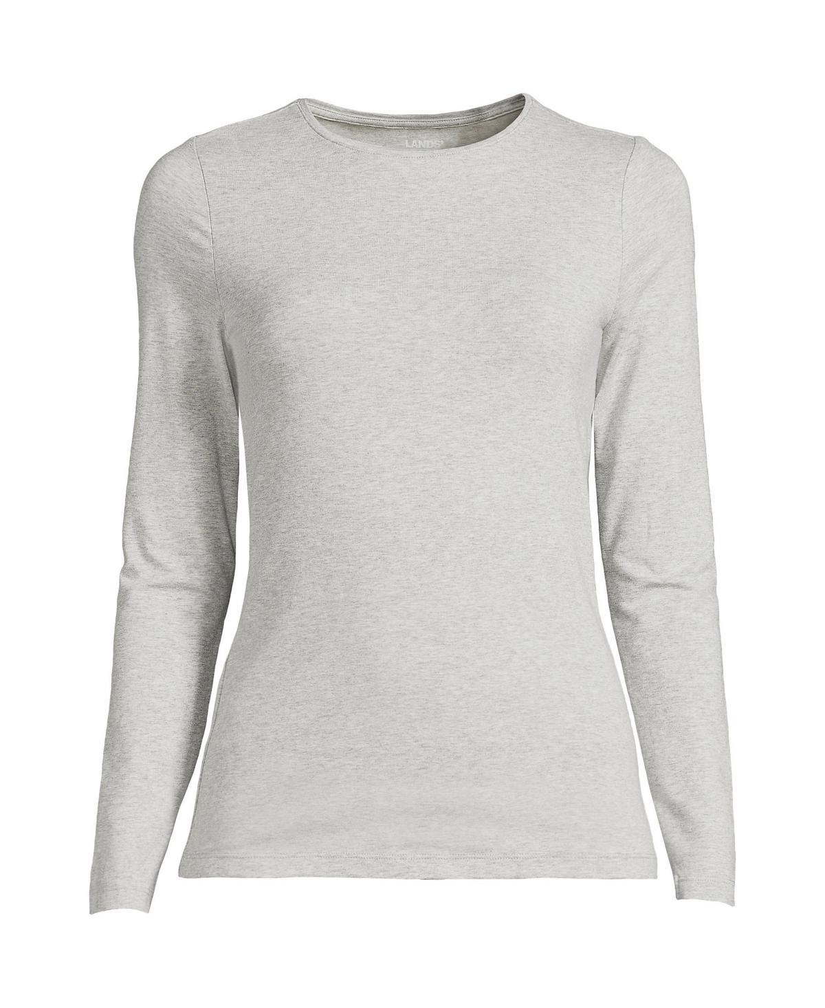 Lands End Womens Plus Size Long Sleeve Lightweight Jersey Crew Neck Top Product Image