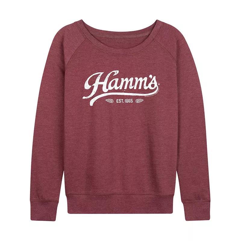 Womens Hamms Vintage Logo Pullover Grey Maroon Product Image