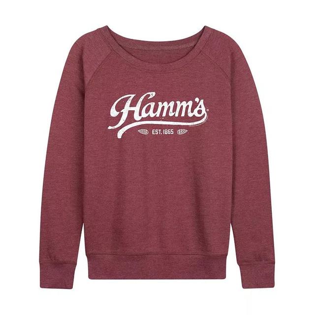 Womens Hamms Vintage Logo Pullover Grey Maroon Product Image