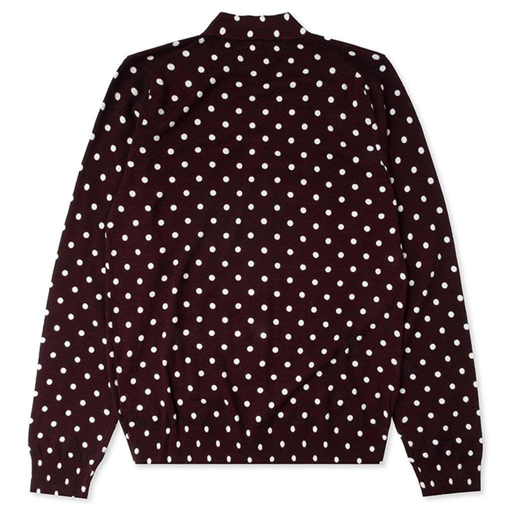 Polka Dot Cardigan Black Heart - Black Male Product Image