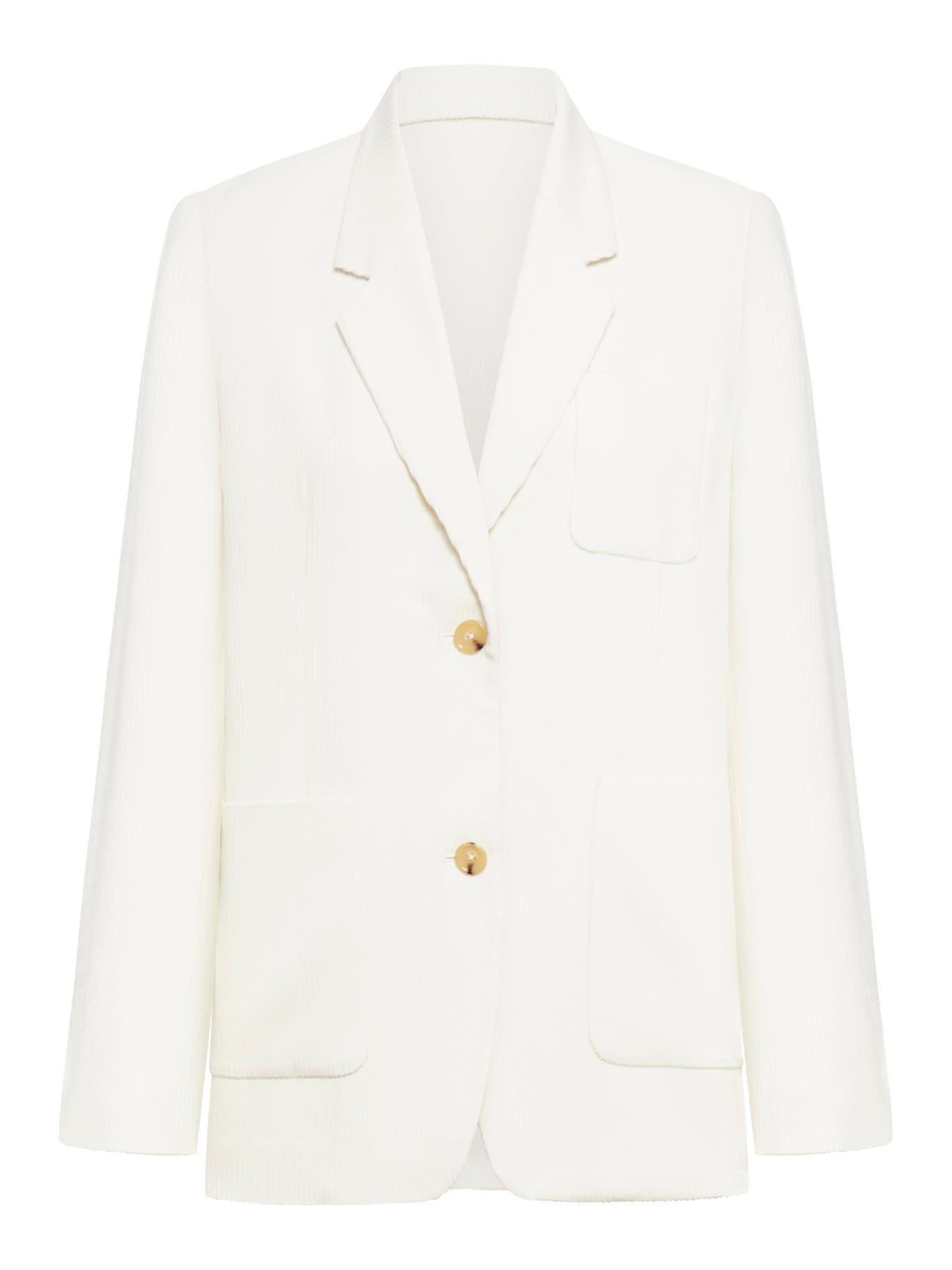 Cotton Blend Blazer In Meringue Product Image